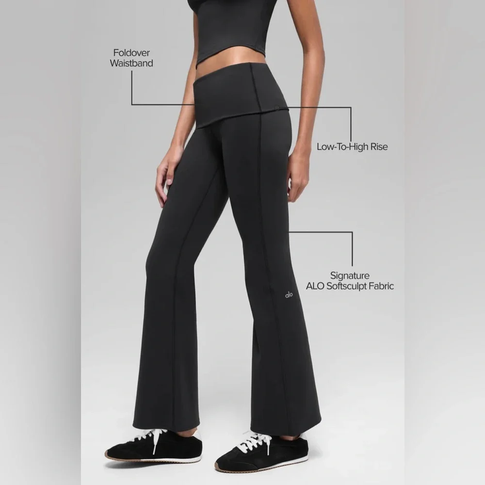 ALO Softsculpt 7/8 Foldover Flare Legging NWT sz S